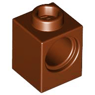Technic, Brick 1 x 1 with Hole, 6541 Reddish Brown N