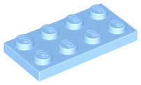 Plate 2 x 4, 3020 Bright Light Blue N