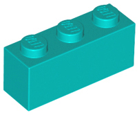 Brick 1 x 3, 3622 Dark Turquoise U
