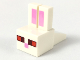 Creature Head Pixelated with Long Ears with Bright Pink Auricles, Red and Dark Red Eyes, and Bright Pink Nose Pattern (Minecraft Killer Bunny), 35525pb03