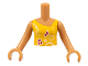 Torso Mini Doll Girl Bright Light Orange Vest Top with Music Notes and Circles Pattern, Medium Nougat Arms with Hands, FTGpb012c01