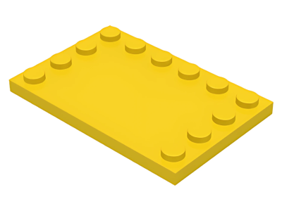 Деталь LEGO Lego Tile, Modified 4 x 6 with Studs on Edges 6180 Yellow N