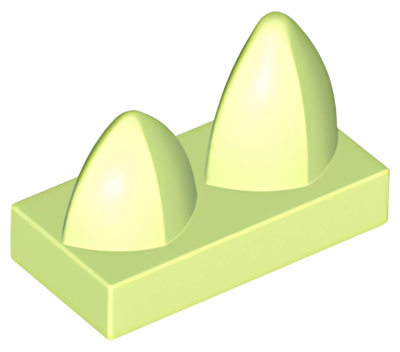 Деталь LEGO Lego Tile, Modified 1 x 2 with 2 Teeth Vertical 15209 YellowishGreen U