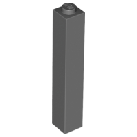 Деталь Lego Кубик Brick 1 x 1 x 5 - Solid Stud 2453b Dark Bluish Gray N