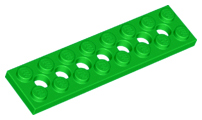 Technic, Plate 2 x 8 with 7 Holes, 3738 Bright Green N