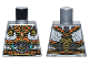 Torso Armor with Orange and Gold Plates, White Clouds, and Silver Dragon Head Pattern, 973pb5267  
