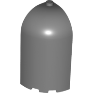 Panel 3 x 3 x 6 Corner Convex with Curved Top, 6059 Dark Bluish Gray N