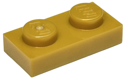 Plate 1 x 2, 3023 Pearl Gold N