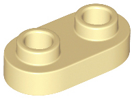 Plate, Round 1 x 2 with Open Studs, 35480 Tan N