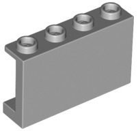 Panel 1 x 4 x 2 with Side Supports - Hollow Studs, 14718 Light Bluish Gray N
