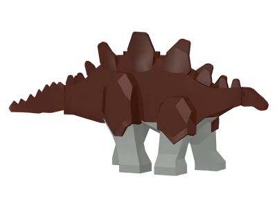 Dinosaur Stegosaurus with Light Gray Legs, stego01 Brown U