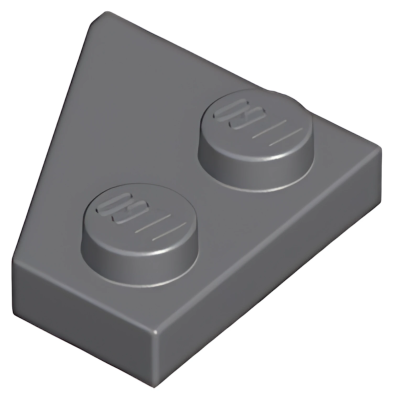 Деталь LEGO  Lego Wedge, Plate 2 x 2 Right 24307 Dark Bluish Gray U