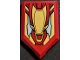 Tile, Modified 2 x 3 Pentagonal with Iron Man Shield with Gold and Metallic Light Blue Armor Plates Pattern (Sticker) - Set 76192, 22385pb273  