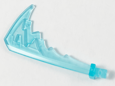 Minifigure, Weapon Katana with Trailing Energy Effect, 73766d Trans-Light Blue U