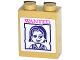 Brick 1 x 2 x 2 with Inside Stud Holder with Dark Pink 'WANTED' and Disney Princess Flynn Rider Poster Pattern (Sticker) - Set 41065, 3245cpb044