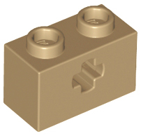 Technic, Brick 1 x 2 with Axle Hole, 32064 Dark Tan N