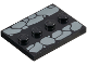 Tile, Modified 3 x 4 with 4 Studs in Center with Dark Bluish Gray Cobblestones Pattern, 88646pb013  