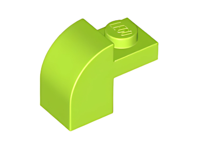 Деталь LEGO Lego Slope, Curved 2 x 1 x 1 1/3 with Recessed Stud 6091 (32807) Lime U