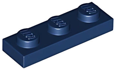 Деталь LEGO Plate 1 x 3 3623 Dark Blue U