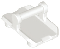 Plate, Modified 2 x 3 Inverted with 4 Studs and Bar Handle on Bottom (Rocker Plate), 30166 White U
