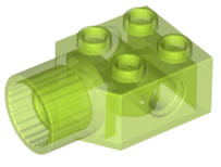 Technic, Brick Modified 2 x 2 with Pin Hole and Rotation Joint Socket, 48169 Trans-Bright Green U
