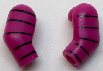 Arm, (Matching Left and Right) Pair with 5 Black Stripes Pattern, 981982pb115 Magenta U