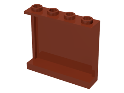 Panel 1 x 4 x 3 with Side Supports - Hollow Studs, 60581 Reddish Brown N