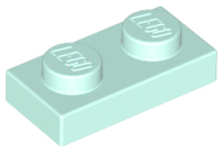 Plate 1 x 2, 3023 Light Aqua N
