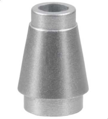Cone 1 x 1 with Top Groove, 4589b Metallic Silver U