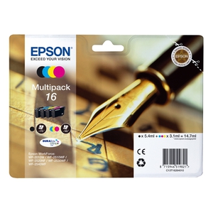 Комплект картриджей Epson 16 C13T16264010 T1626 Multipack оригинальный для Epson WF-2010W, WF-2510WF, WF-2520NF, WF-2530WF, WF-2540WF