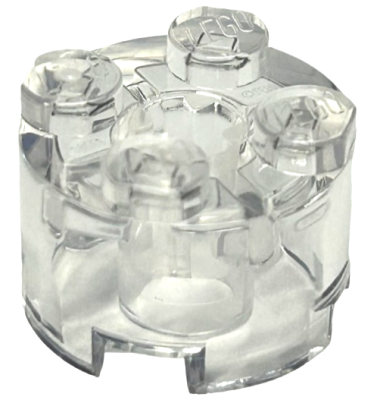 Brick, Round 2 x 2 with Axle Hole, 3941 Trans-clear N