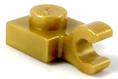 Деталь LEGO Plate, Modified 1 x 1 with Open O Clip (Horizontal Grip) 61252 (52738) Pearl Gold U