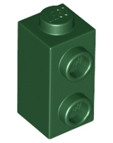 Деталь Lego Brick, Modified 1 x 1 x 1 2/3 with Studs on Side 32952 Dark Green U