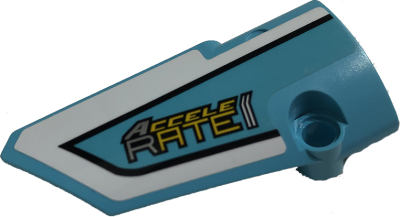 Technic, Panel Fairing # 3 Small Smooth Long, Side A with 'ACCELERATE' and Black and White Stripes Pattern (Sticker) - Set 42059, 64683pb054 Medium Azure U
