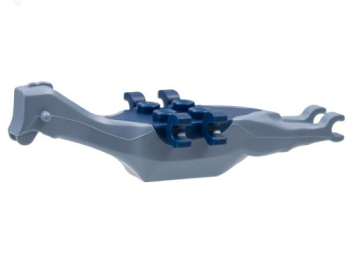 Dinosaur Body Pteranodon, 4 Studs, 6 Clips with Fixed Dark Blue Top, 98085c04 Sand Blue U