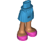 Mini Doll Hips and Skirt with Molded Nougat Legs and Printed Dark Pink Open Top Shoes Pattern - Thick Hinge, 92252c00pb033