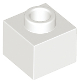 Brick, Modified 1 x 1 x 2/3 with Open Stud, 86996 White N