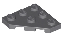 Wedge, Plate 3 x 3 Cut Corner, 2450 Dark Bluish Gray N