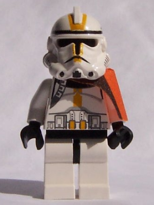 Минифигурка Lego Star Wars Clone Trooper, 327th Star Corps (Phase 2) - Orange Cloth Pauldron, Black Head sw0128