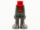 Mini Doll Hips and Pearl Dark Gray Trousers Cropped, Dark Bluish Gray Socks, Silver Shoes with Red Trim Pattern - Thick Hinge, 92251c77pb01