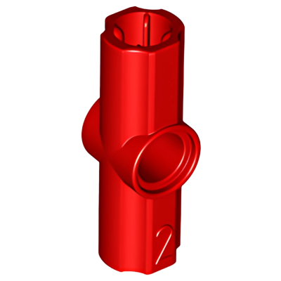 Деталь LEGO Technic, Axle and Pin Connector Angled #2 - 180 degrees 32034 Red U