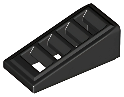 Деталь LEGO Slope 18 2 x 1 x 2/3 with Grille 61409 (18863, 67119) Black U