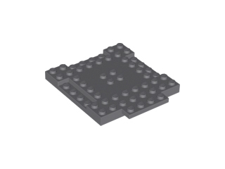 Brick, Modified 8 x 8 x 2/3 with 1 x 4 Indentations and 1 x 4 Plate, 15624 Dark Bluish Gray U