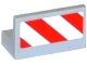 Panel 1 x 2 x 1 with Red and White Danger Stripes Pattern Model Right Side (Sticker) - Set 60079, 4865pb060R  