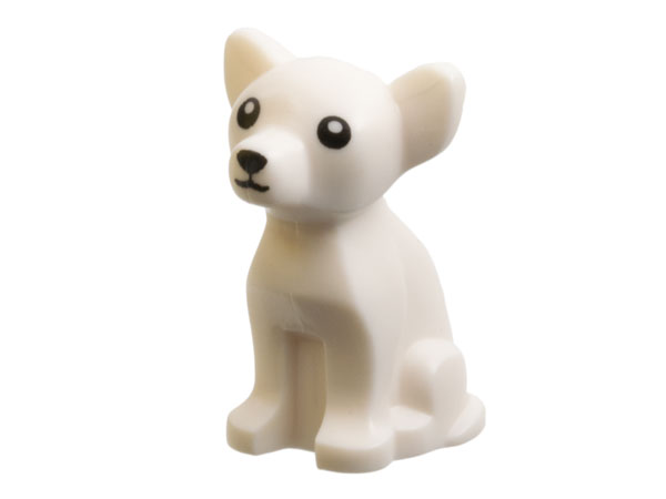 Деталь Lego Dog, Chihuahua with Black Eyes, Nose and Mouth and White Pupils Pattern 12888pb01