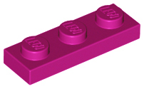 Plate 1 x 3, 3623 Magenta U