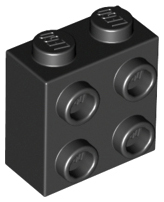 Brick, Modified 1 x 2 x 1 2/3 with Studs on Side 22885 Black U