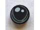 Tile, Round 1 x 1 with 2 White Spots and Dark Bluish Gray Irregular Circular Outline (Spider Eye) Pattern, 98138pb089  