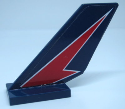 Tail Shuttle with Red Lightning on Dark Blue Background Pattern Model Right Side (Sticker) - Set 60177, 6239pb086R Dark Blue U