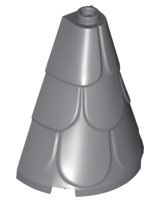 Tower Roof 2 x 4 x 4 Half Cone Shaped with Roof Tiles, 35563 Dark Bluish Gray U